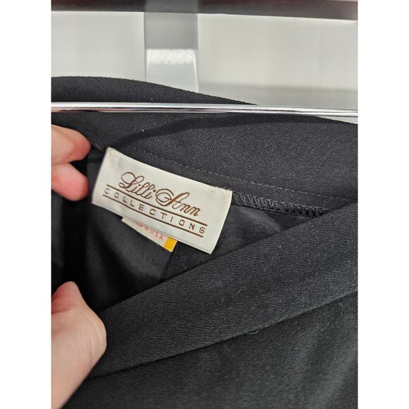 Vintage Lilli Ann womens Sz XL Maxi length Formal Skirt Solid Black - Picture 3 of 5